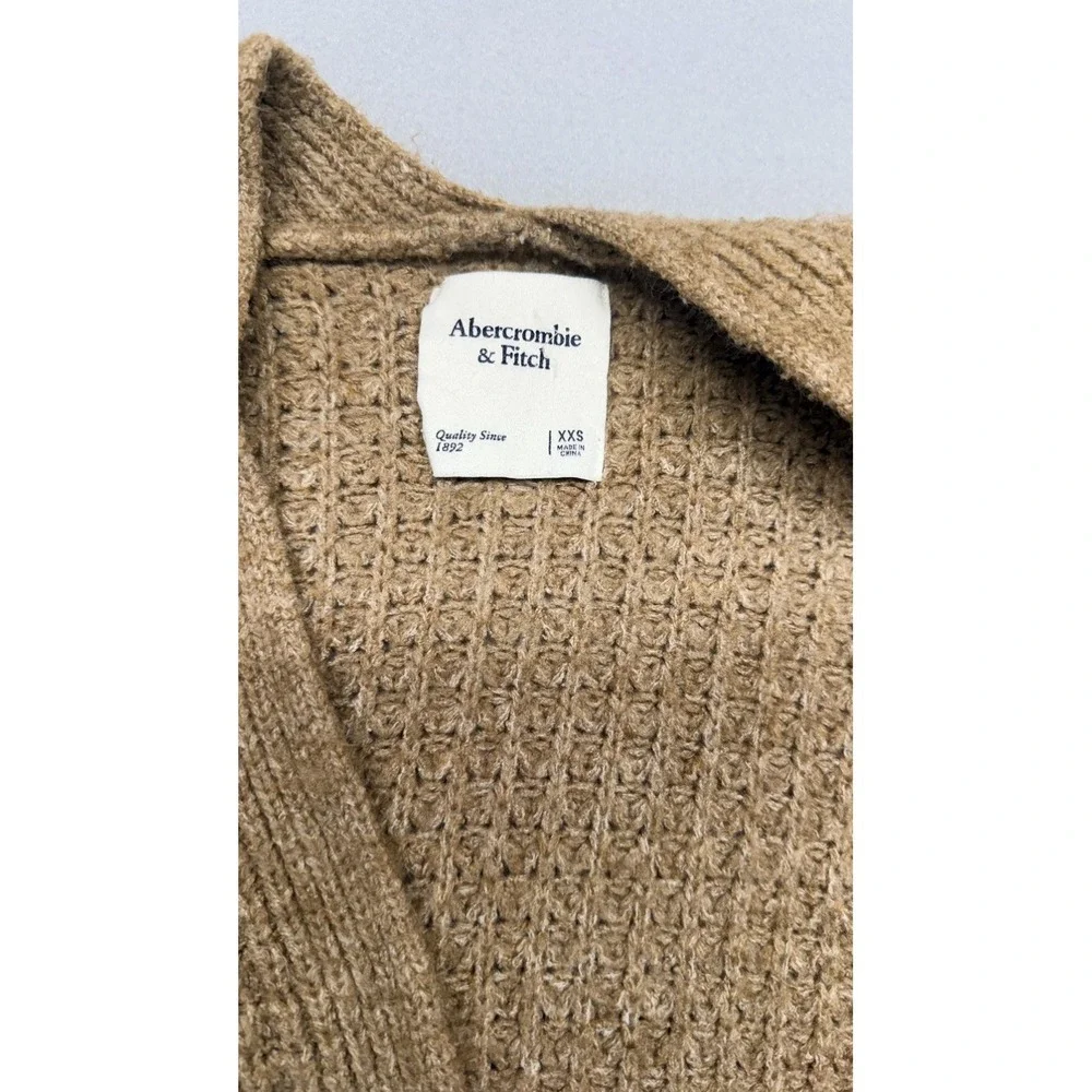 Abercrombie Women‎ Maxi Length Cardigan Side Slits Balloon Sleeve Brown Size XXS